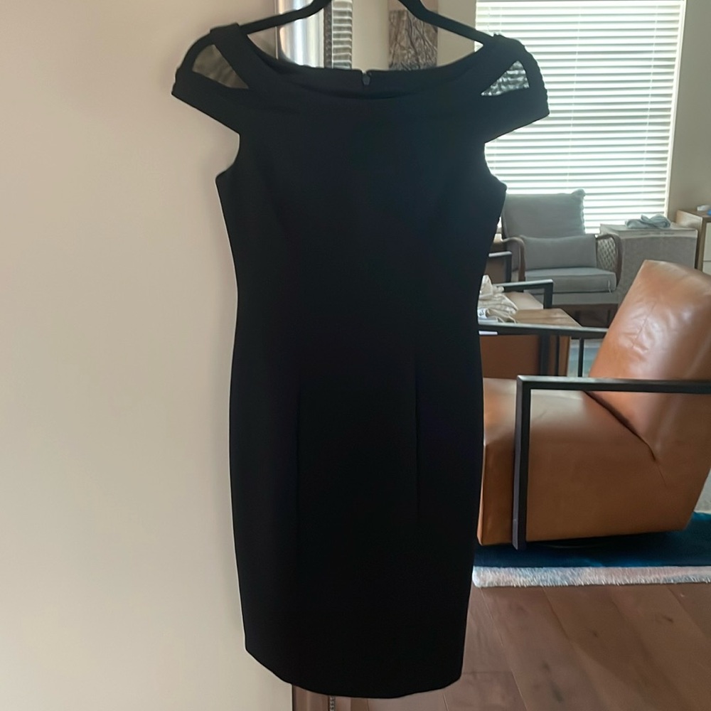 Vince Camuto size 0 Black off the shoulder cocktail dress.